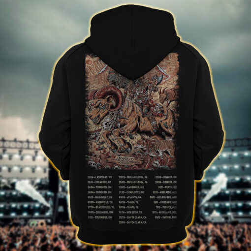 metallica m72 world tour hoodie shirt june 29 2025 denver colorado empower field at mile high skull ram warrior artwork1