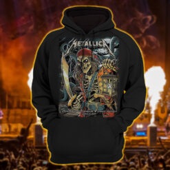 metallica m72 world tour hoodie shirt june 8 2025 tampa florida raymond james stadium skeleton pirate lantern artwork