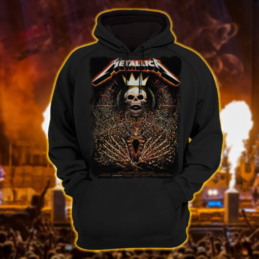 metallica m72 world tour hoodie shirt may 31 2025 charlotte north carolina bank of america stadium crowned skull poster ft pantera suicidal tendencies