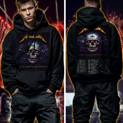 metallica m72 world tour hoodie shirt may 31 2025 charlotte north carolina bank of america stadium third eye skull art ft pantera suicidal tendencies 2