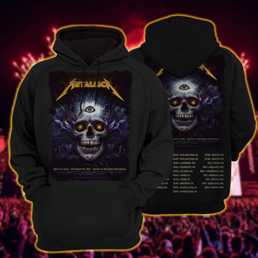 metallica m72 world tour hoodie shirt may 31 2025 charlotte north carolina bank of america stadium third eye skull art ft pantera suicidal tendencies 3