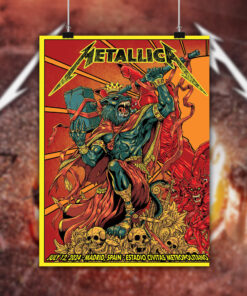 metallica m72 world tour july 12 2024 madrid spain estadio civitas metropolitano concert poster canvas wall art 2