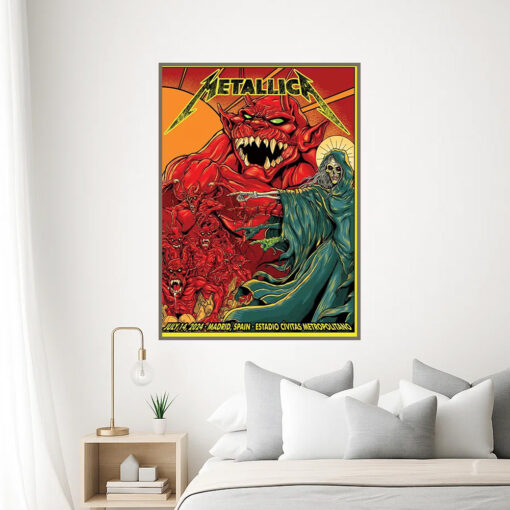 metallica m72 world tour july 14 2024 madrid spain estadio civitas metropolitano concert poster canvas wall art 3