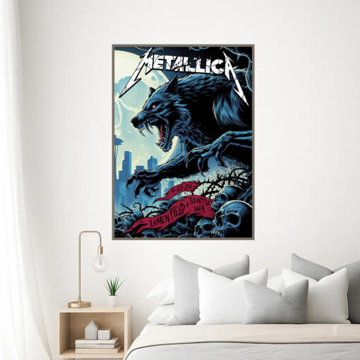 metallica m72 world tour september 1 2024 seattle washington lumen field werewolf 2 poster canvas wall art 3
