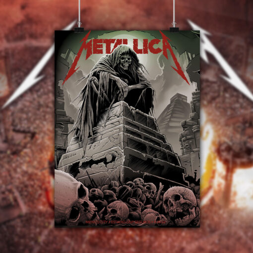 metallica m72 world tour september 20 2024 mexico city estadio gnp seguros grim reaper poster canvas wall art 2