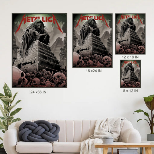 metallica m72 world tour september 20 2024 mexico city estadio gnp seguros grim reaper poster canvas wall art 4