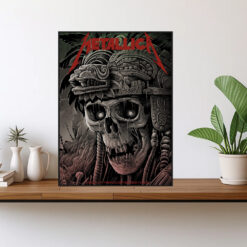 metallica m72 world tour september 22 2024 mexico city estadio gnp seguros aztec skull warrior poster canvas wall art 1