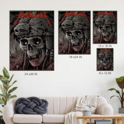 metallica m72 world tour september 22 2024 mexico city estadio gnp seguros aztec skull warrior poster canvas wall art 4