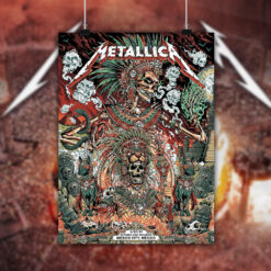 metallica m72 world tour september 27 2024 mexico city estadio gnp seguros aztec fire warrior poster canvas wall art 2
