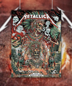 metallica m72 world tour september 27 2024 mexico city estadio gnp seguros aztec fire warrior poster canvas wall art 2