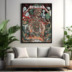metallica m72 world tour september 27 2024 mexico city estadio gnp seguros aztec fire warrior poster canvas wall art