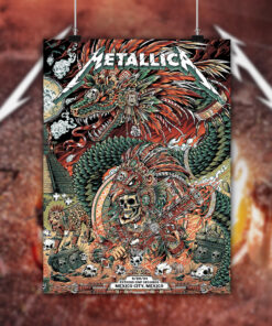 metallica m72 world tour september 29 2024 mexico city estadio gnp seguros feathered serpent aztec dragon poster canvas wall art 2