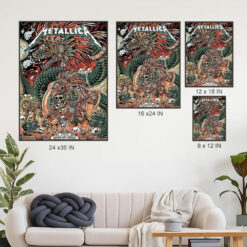 metallica m72 world tour september 29 2024 mexico city estadio gnp seguros feathered serpent aztec dragon poster canvas wall art 4