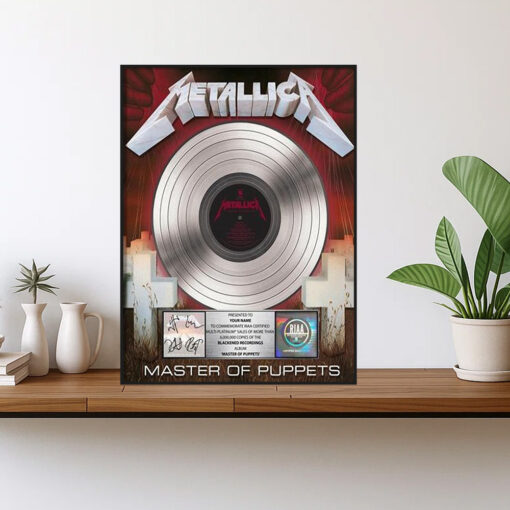 metallica master of puppets platinum award poster riaa certified plaque signed replica 1