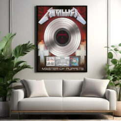metallica master of puppets platinum award poster riaa certified plaque signed replica
