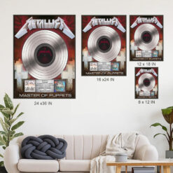 metallica master of puppets platinum award poster riaa certified plaque signed replica 4