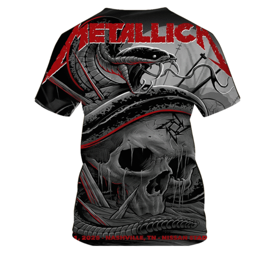 metallica may 1 nashville 3d aop tour shirt skull serpent design 2