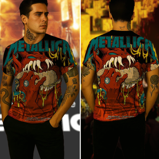 metallica may 23 2025 monster eat burger 3d aop shirt 4