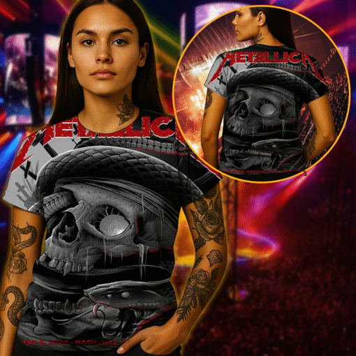 metallica may 3 nashville skull snake tour 3d aop shirt 3