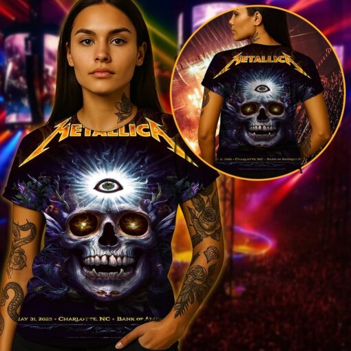 metallica may 31 charlotte all seeing skull 3d aop shirt 3