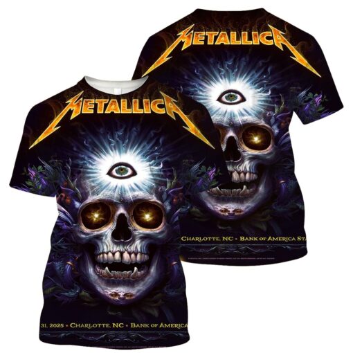 metallica may 31 charlotte all seeing skull 3d aop shirt