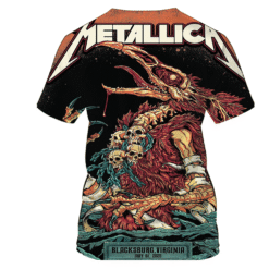 metallica may07 2025 virginia horror bird demon shirt 3d aop 2