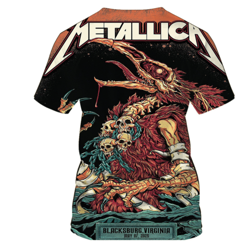 metallica may07 2025 virginia horror bird demon shirt 3d aop 2