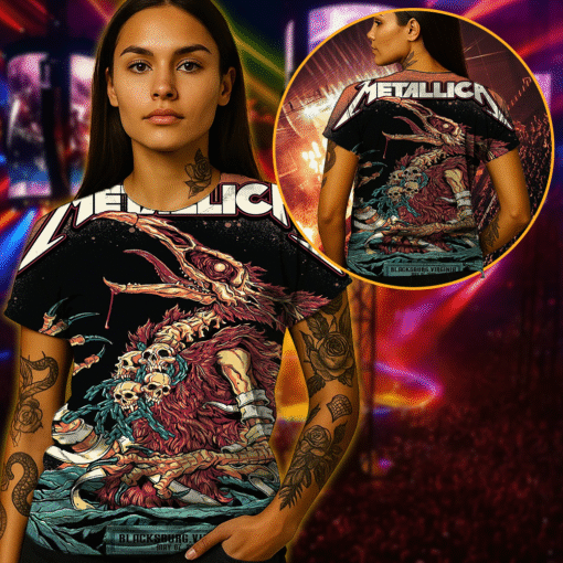 metallica may07 2025 virginia horror bird demon shirt 3d aop 3