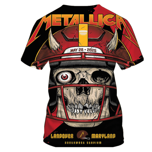 metallica may28 2025 maryland boneplayer tour shirt 3d aop 2