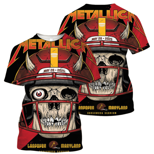 metallica may28 2025 maryland boneplayer tour shirt 3d aop