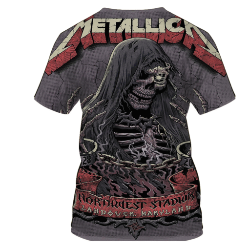 metallica may28 2025 skeletonchains maryland tour 3d aop shirt 2