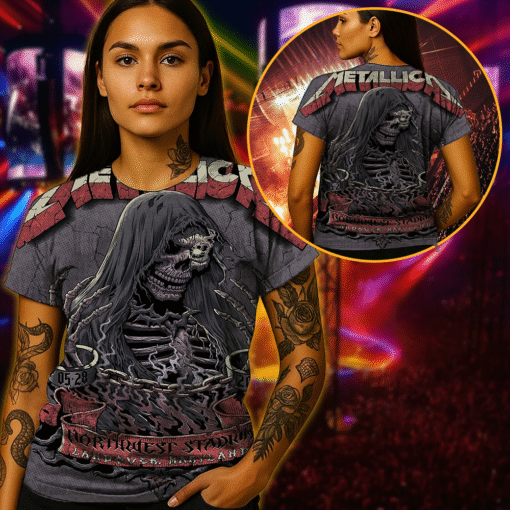 metallica may28 2025 skeletonchains maryland tour 3d aop shirt 3