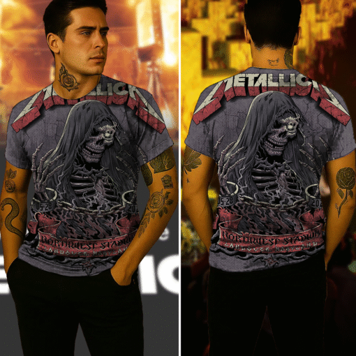metallica may28 2025 skeletonchains maryland tour 3d aop shirt 4