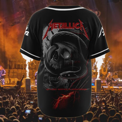 metallica nashville 2025 baseball jersey venom skull storm at nissan stadium 3