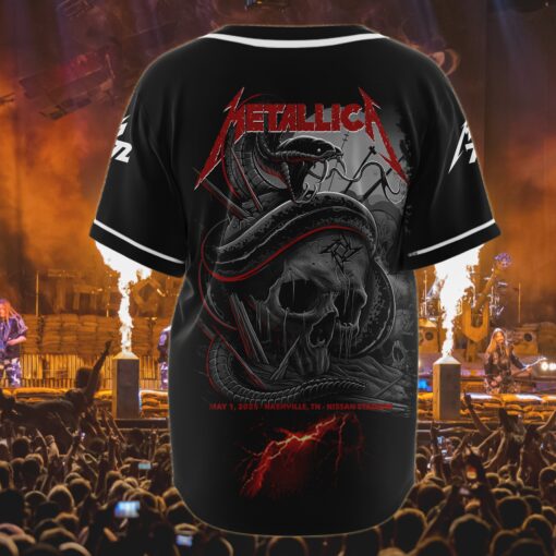 metallica nashville 2025 baseball jersey viper skull live at nissan stadium 3