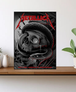 metallica nashville 2025 poster snake skull death art canvas may 3 m72 tour 1