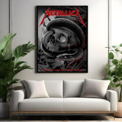 metallica nashville 2025 poster snake skull death art canvas may 3 m72 tour