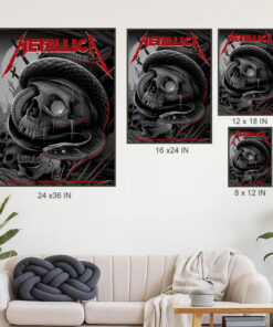 metallica nashville 2025 poster snake skull death art canvas may 3 m72 tour 4
