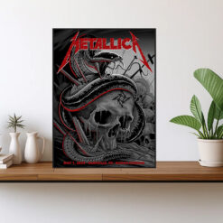 metallica nashville 2025 poster snake strike skull canvas art may 1 m72 tour 1