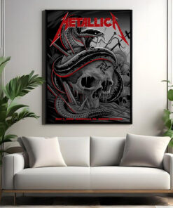 metallica nashville 2025 poster snake strike skull canvas art may 1 m72 tour