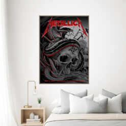 metallica nashville 2025 poster snake strike skull canvas art may 1 m72 tour 3