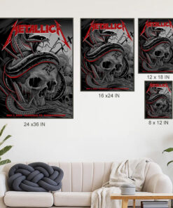 metallica nashville 2025 poster snake strike skull canvas art may 1 m72 tour 4