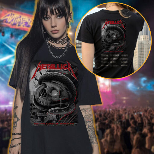 metallica nashville 2025 serpent skull tee official m72 tour shirt 3
