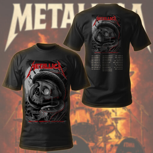 metallica nashville 2025 serpent skull tee official m72 tour shirt