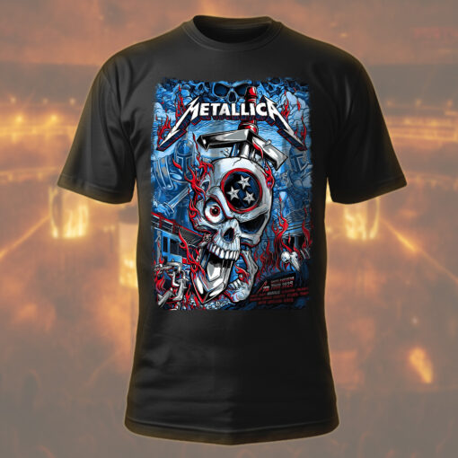 metallica nashville 2025 skull badge tee m72 world tour shirt may 3 2025 1