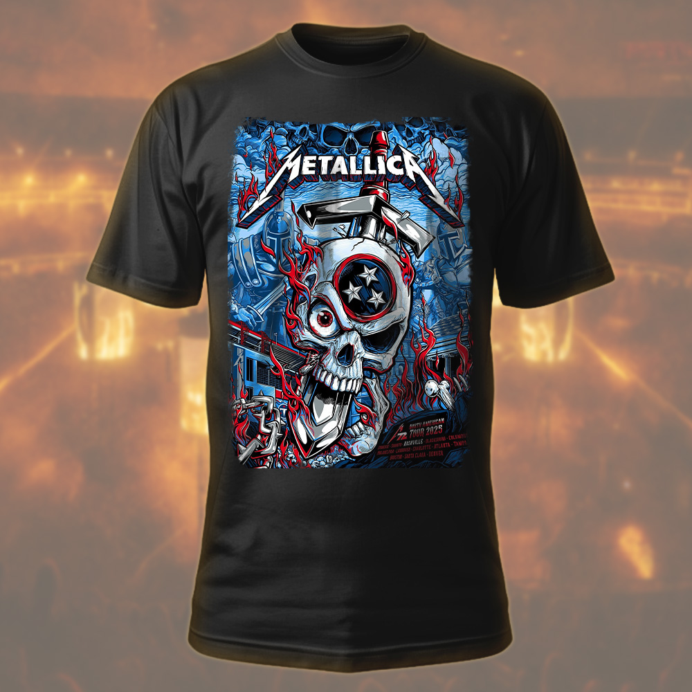 metallica nashville 2025 skull badge tee m72 world tour shirt may 3 2025 1