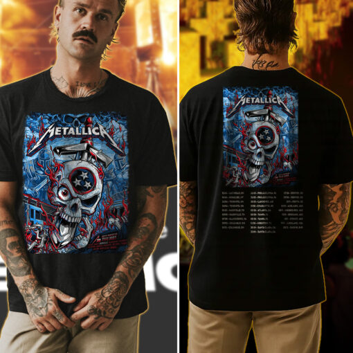 metallica nashville 2025 skull badge tee m72 world tour shirt may 3 2025 4