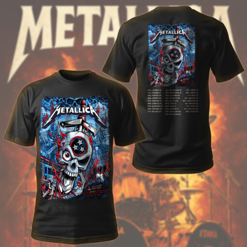 metallica nashville 2025 skull badge tee m72 world tour shirt may 3 2025