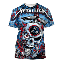 metallica north america 2025 burning skull armor 3d aop shirt 1