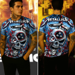 metallica north america 2025 burning skull armor 3d aop shirt 4